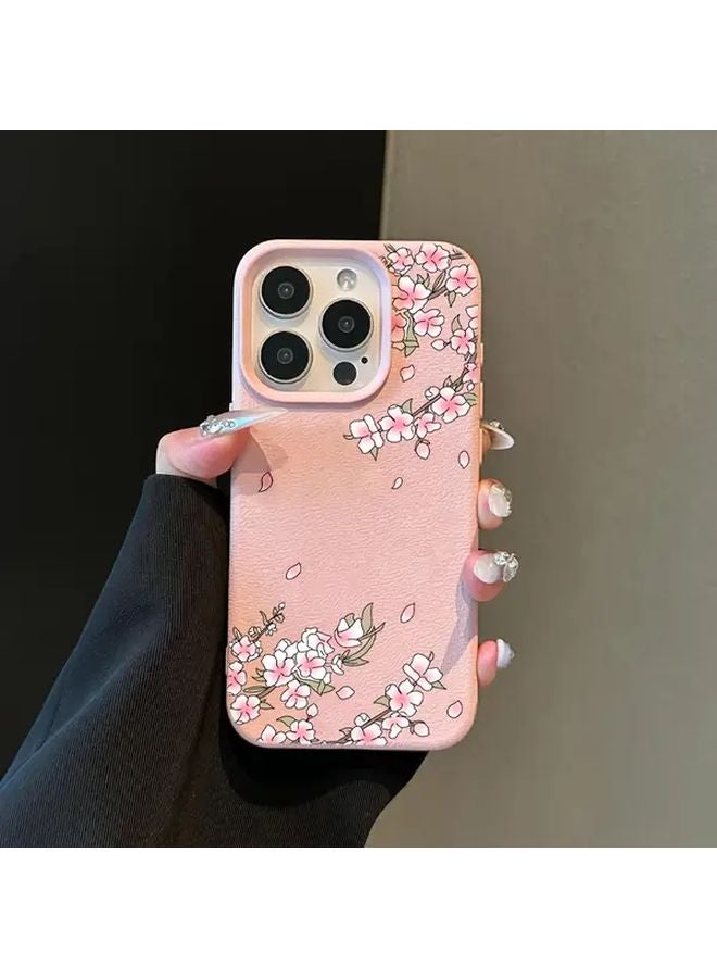 Black Textured Crystal Phone Case For IPhone 14 Pro Max Anti Drop Lychee Pattern Cover - Image 1